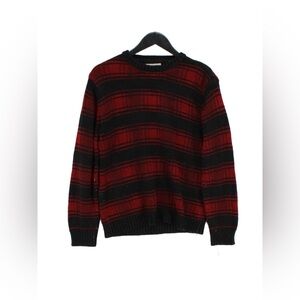 Native Youth | Red and Black Plaid Crew Neck Sweater | Size Large